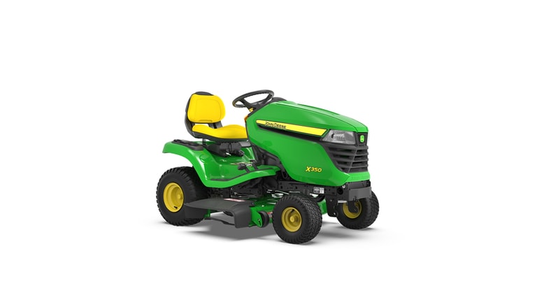 Front-right studio image of X350 lawn tractor