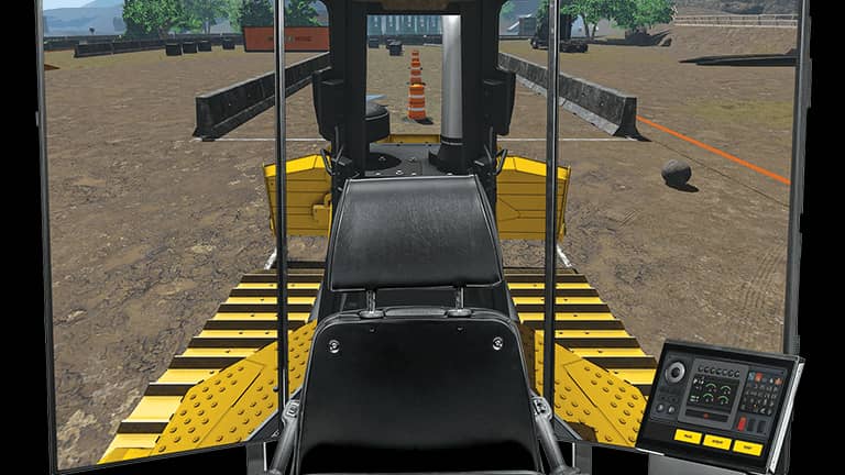 captura de pantalla del simulador del bulldozer sobre orugas