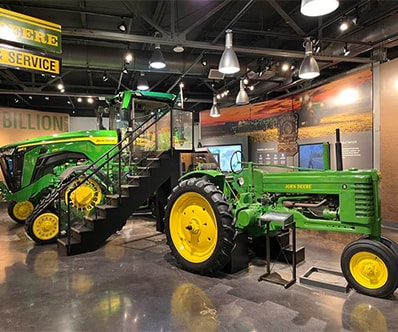 Tractor models display at the John Deere Tractor and Engine Museum