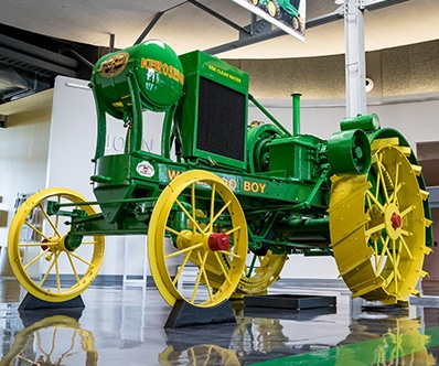 A Waterloo Boy Tractor on the museum display floor