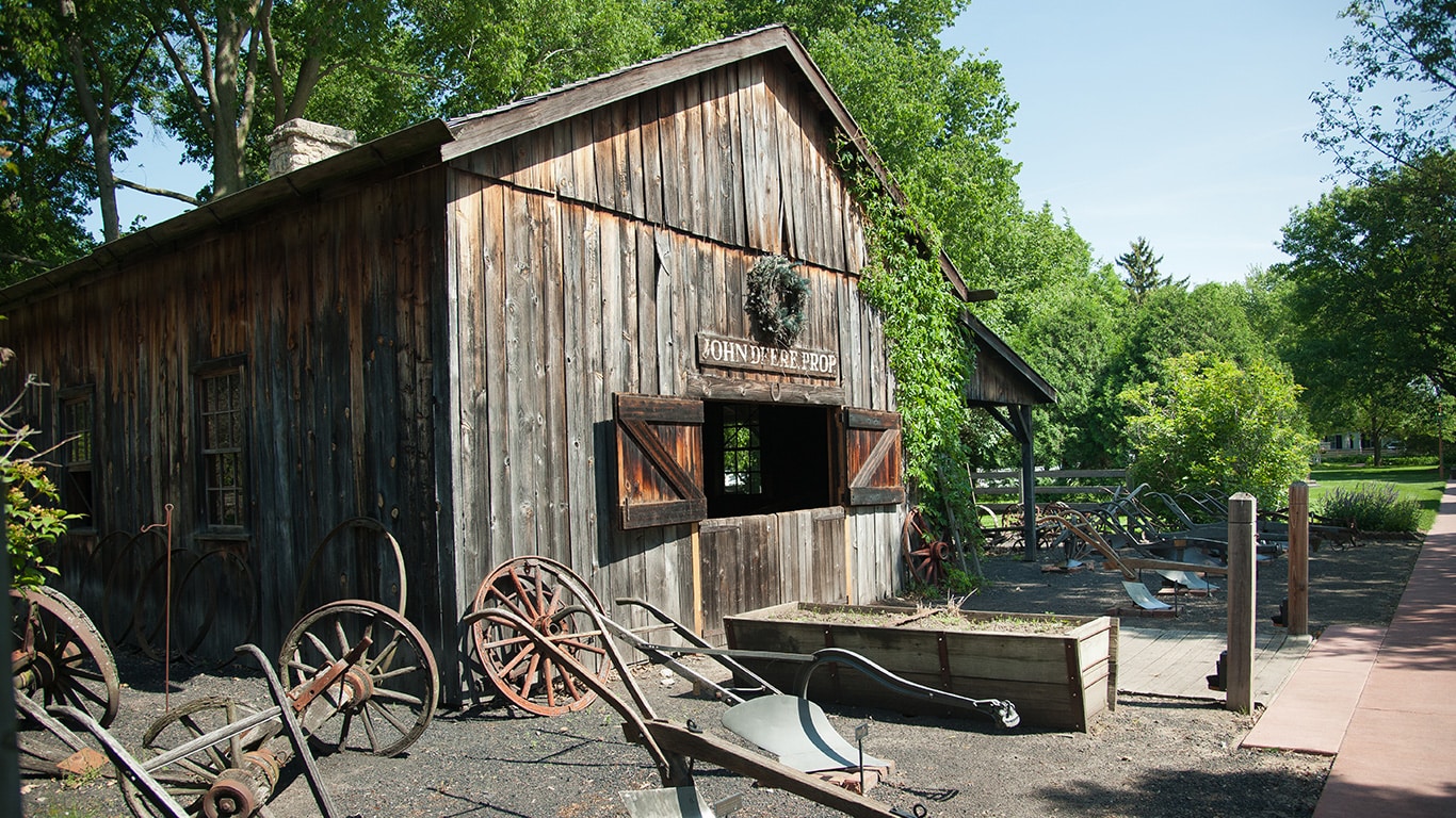 The exterior of the John Deere Blacksmith building