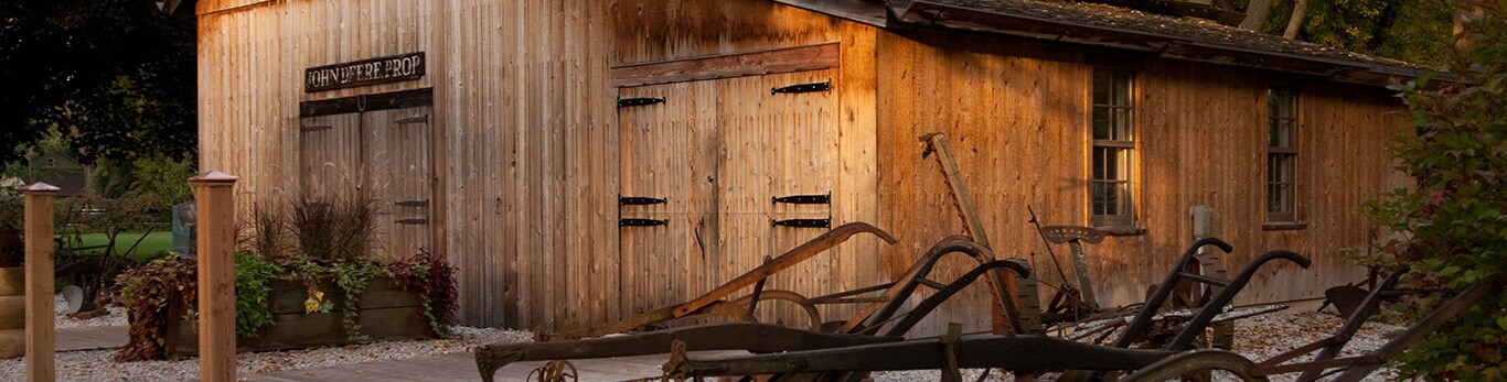 The exterior of the John Deere Blacksmith building