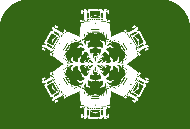 Preview of the tractor paper snowflake pattern