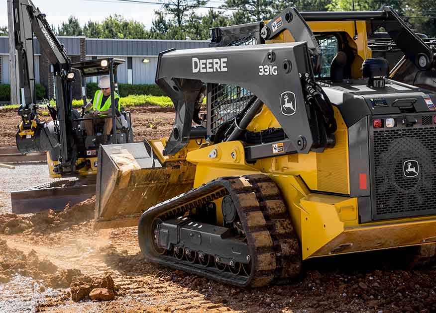 John Deere 331G Compact Construction Equipment working on a job site