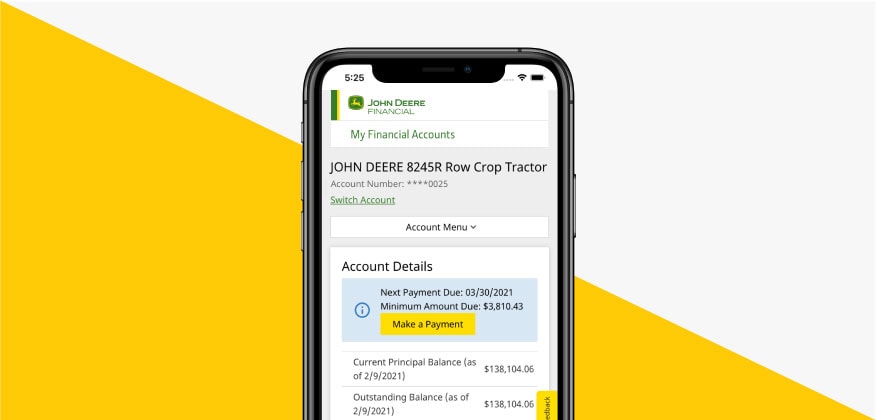 Account Details screen in the MyFinancial app
