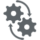 two configuration wheels with two clockwise arrows