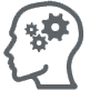 icon of three configuration icons within head
