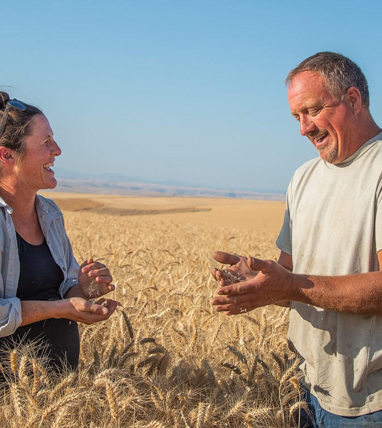 Cori Stitt and her cousin Todd Wittman in field