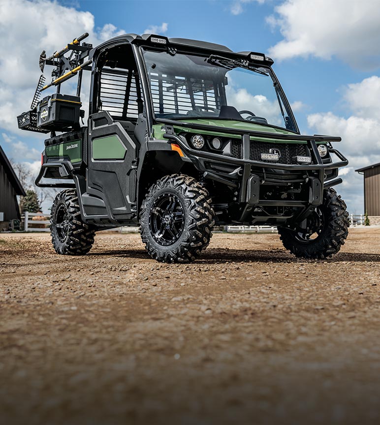 Close-up of a Gator XUV.
