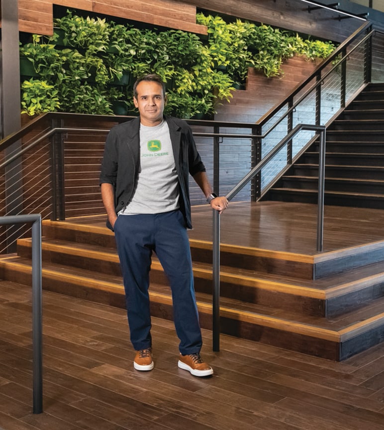 Julian Sanchez stands at the bottom of a set of stairs.