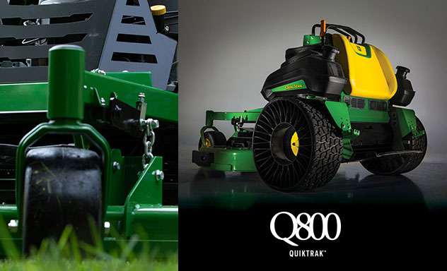 Rear view of a Q800 Series QuikTrak™ Stand On Mower
