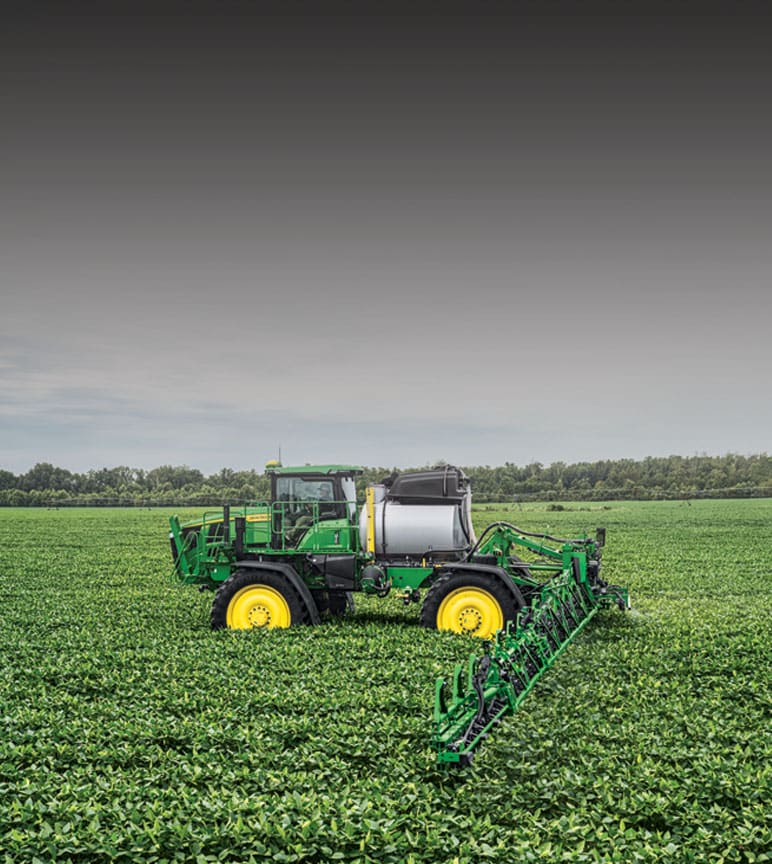 Sprayer out in the field with precision upgrade features
