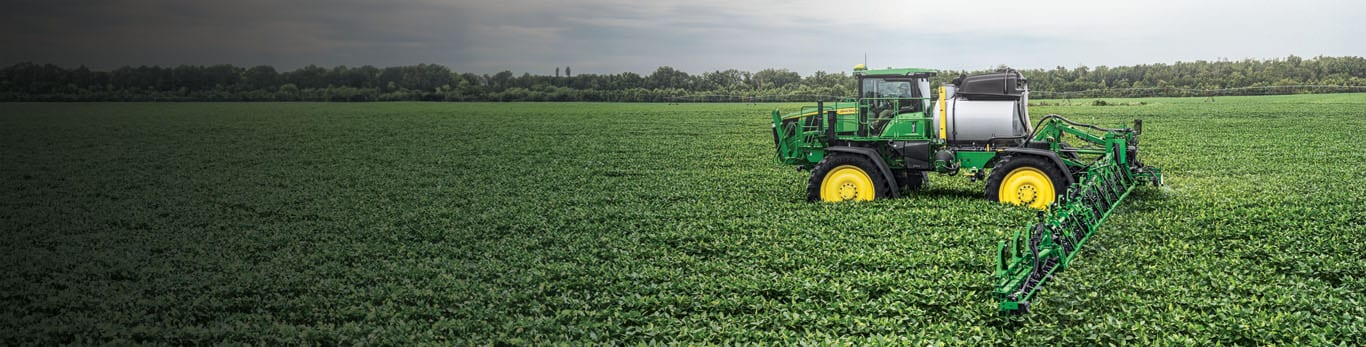 Sprayer out in a field with precision upgrades