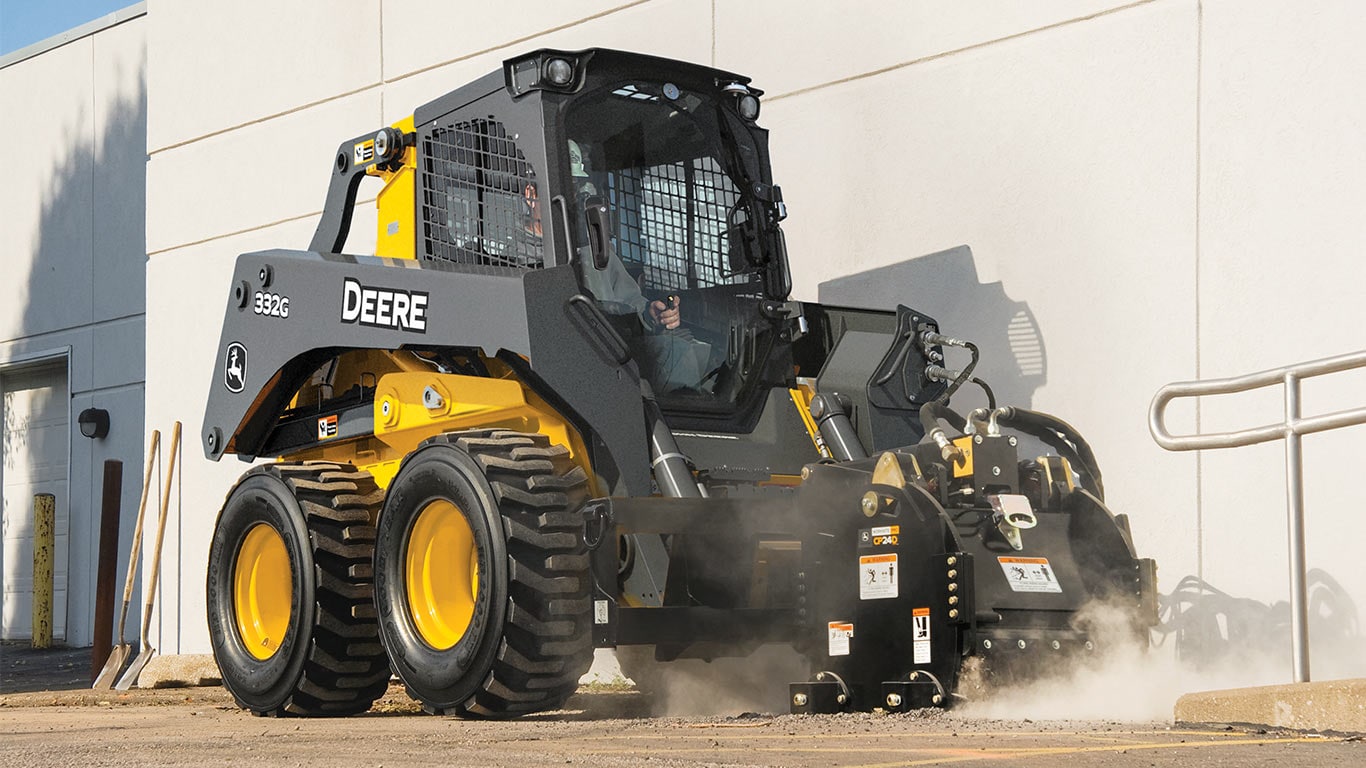 Cold planer attachment on 332 G-Tier Skid Steer
