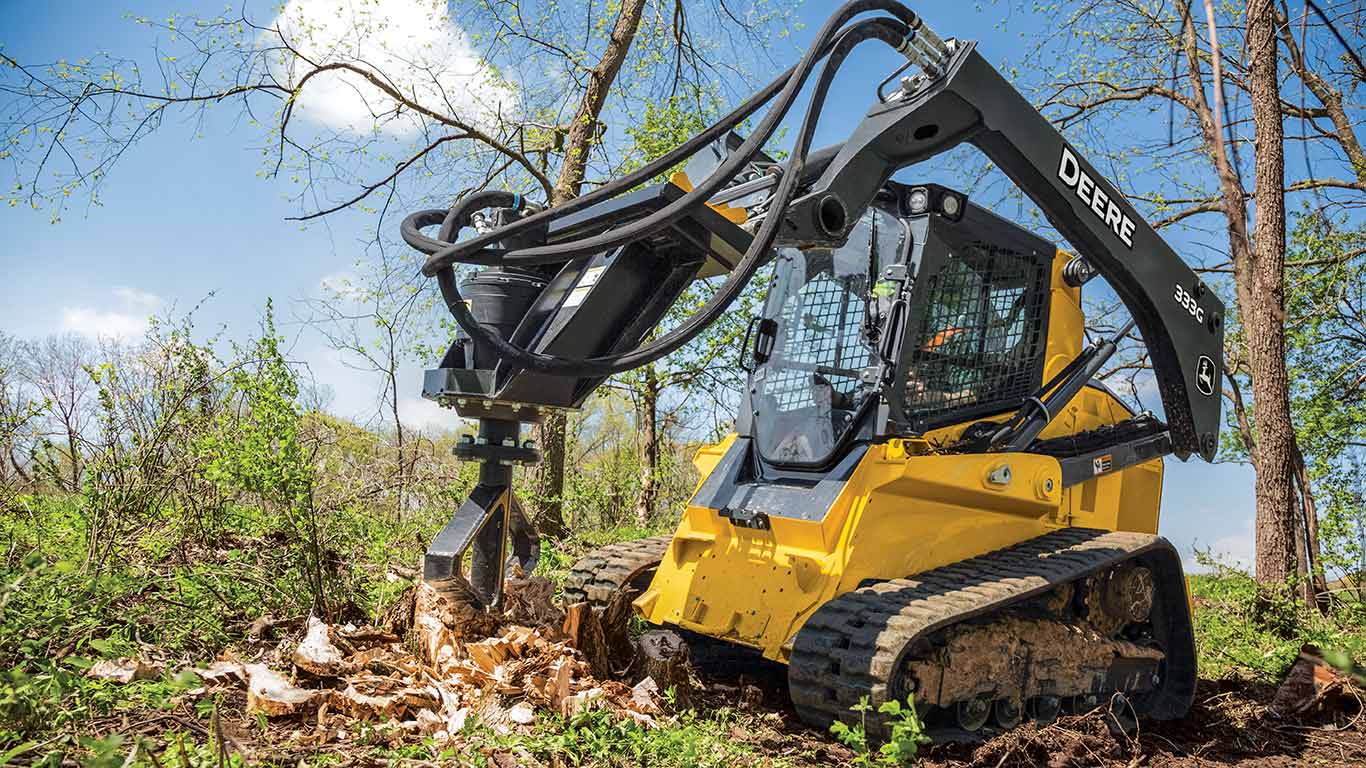 Stump Shredder Attachment for Compact Track Loader