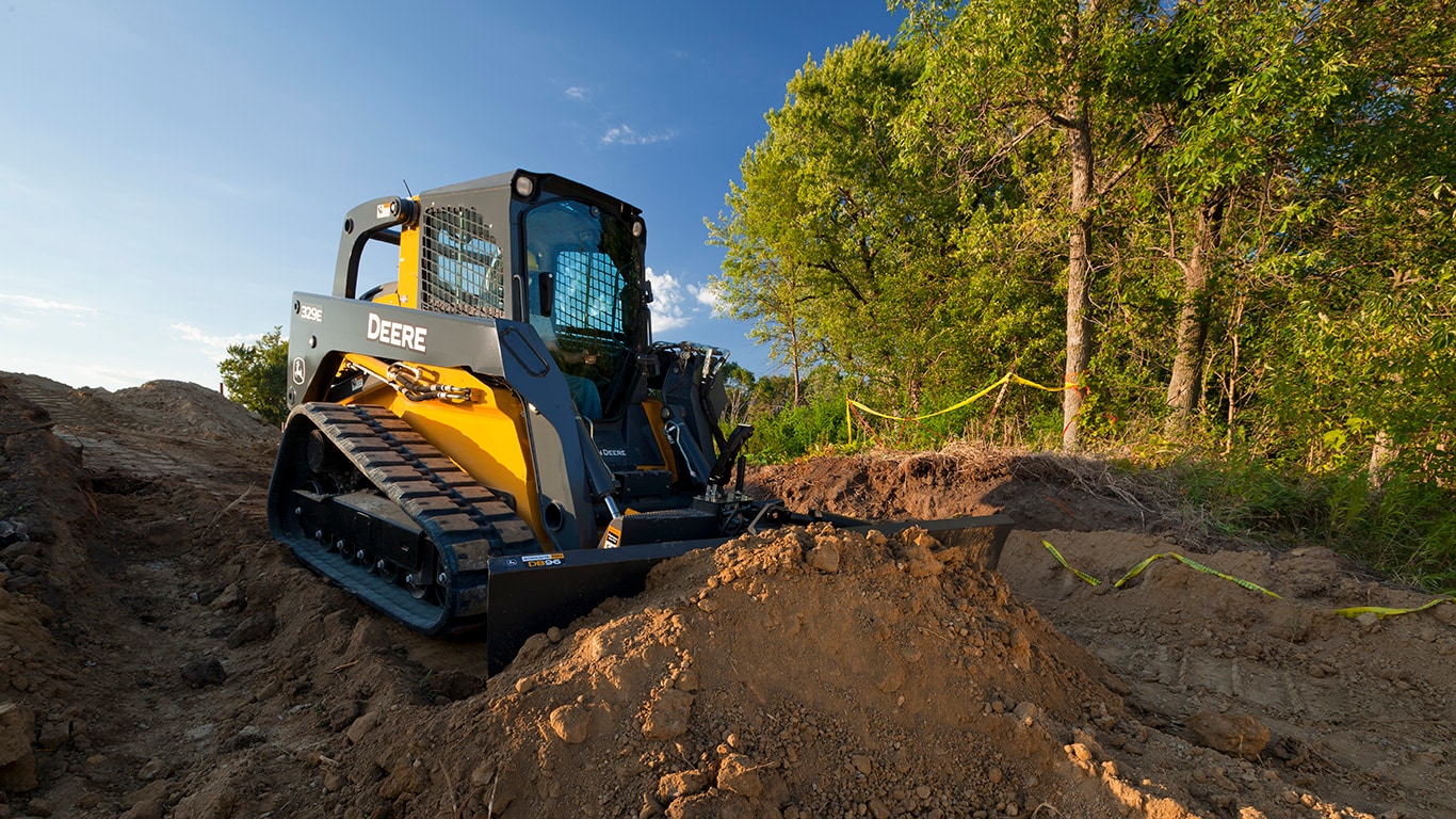 Dozer Blade with Compact Track Loader John Deere