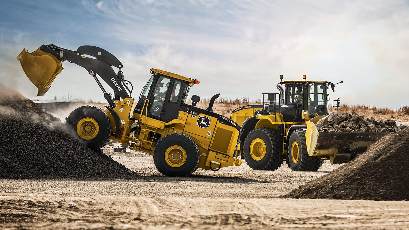 644 X-Tier wheel loader working on job site.
