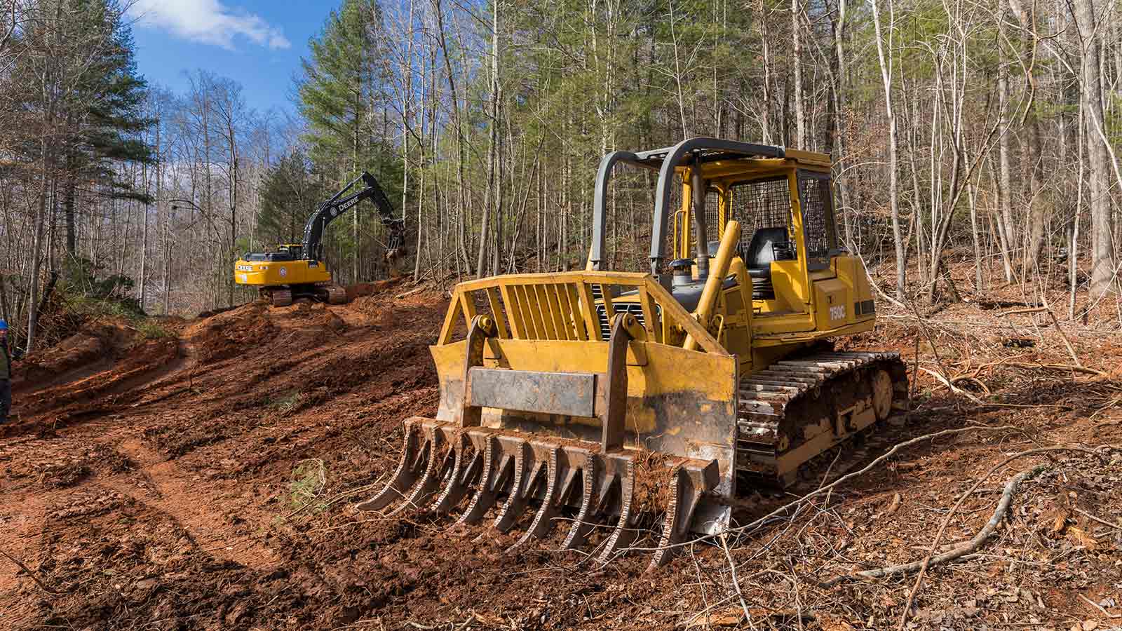 Tim Ferris’ most-admired machine, a John Deere 750C Dozer, is shown on a construction site.