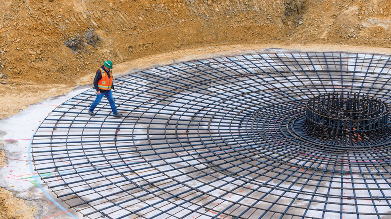 Blattner Crew Member walking across wind turbine