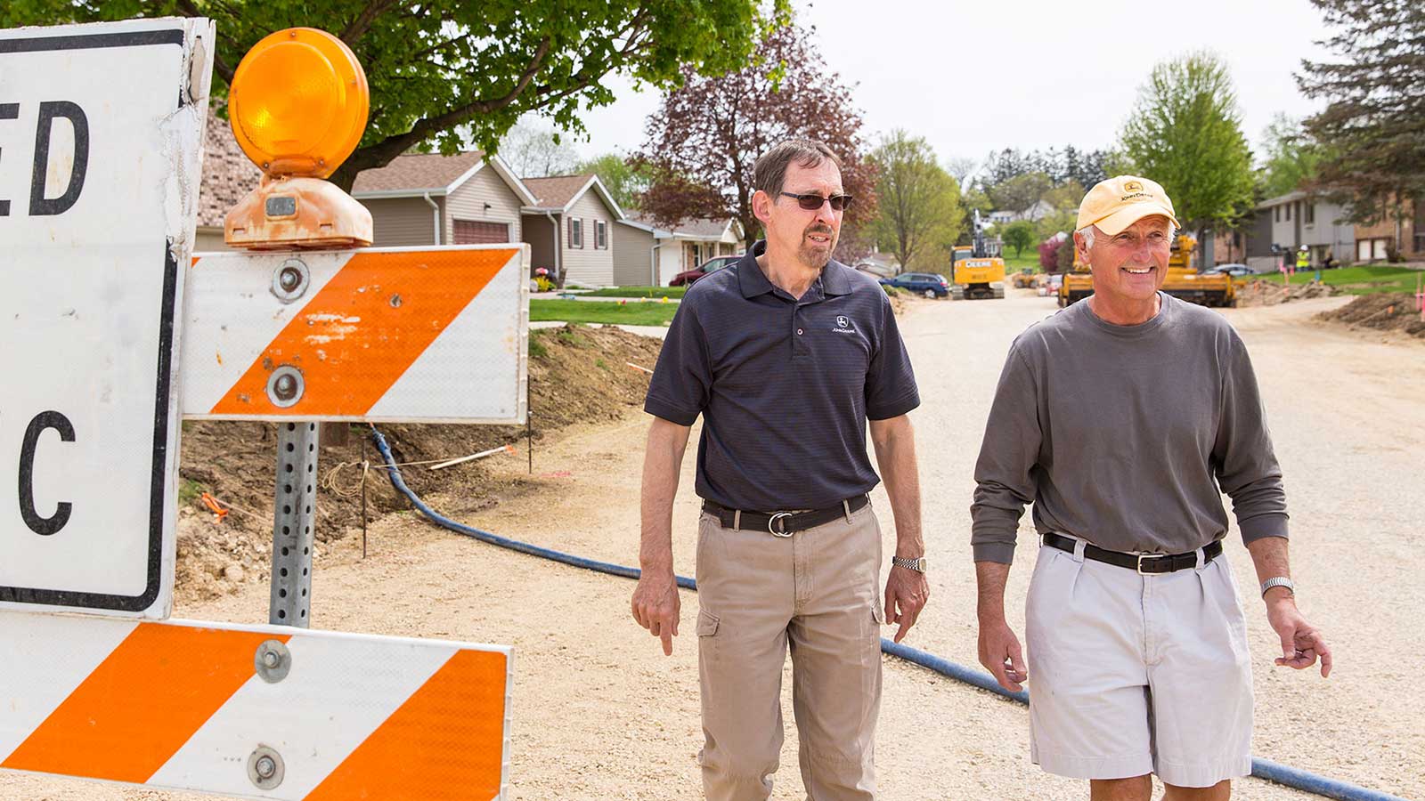 Ronald Bensink and Russ Hefel check out the progress on the jobsite