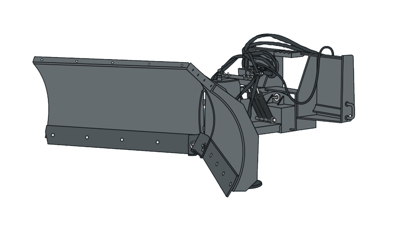 graphic of a v-blade snow removal attachment