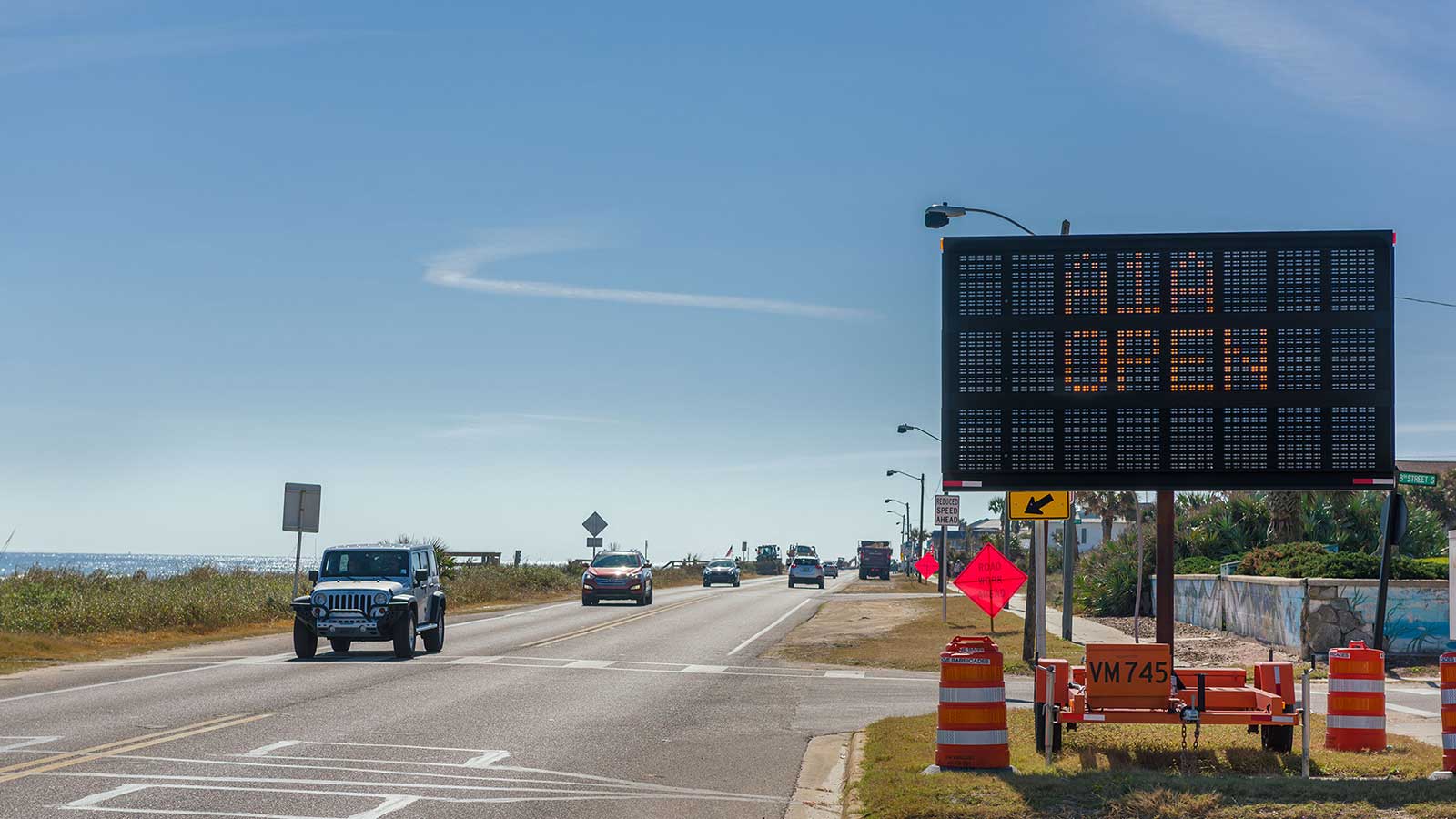 Highway sign indicating the A1A is open