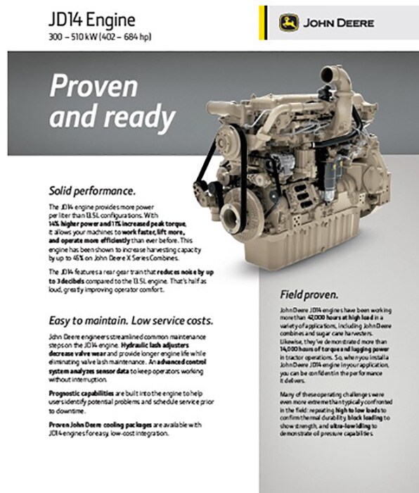Screenshot from JD14 Engine brochure