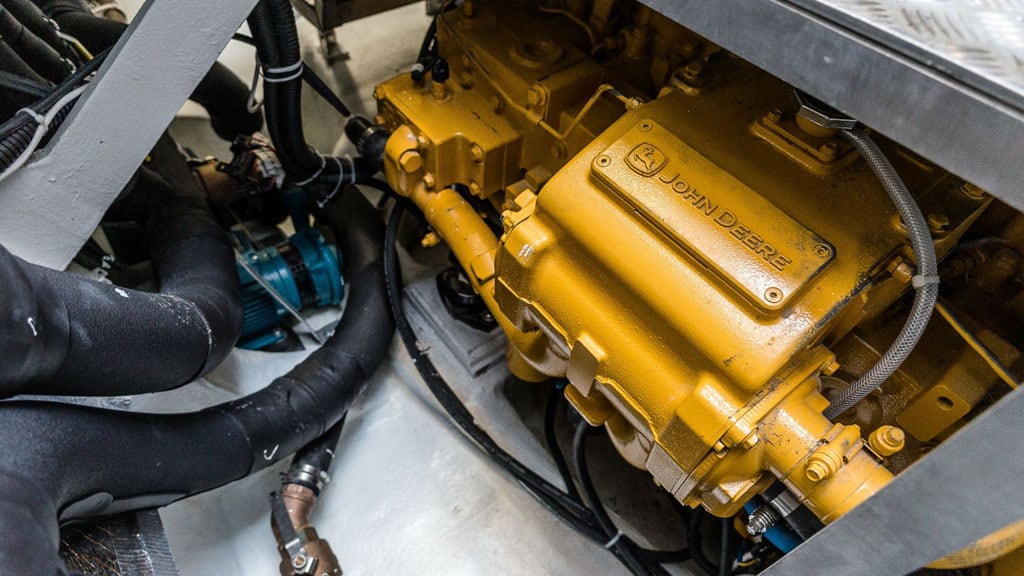 John Deere Marine Engine Inside the Engine Room on Sunreef Superyacht