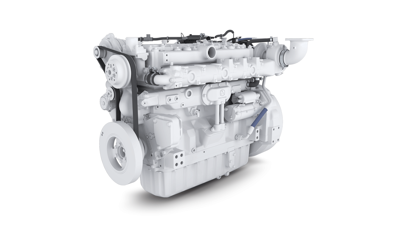 Front left studio image of marine engine 6090hfm85