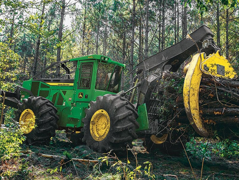 John Deere 848L Skidder in the Field