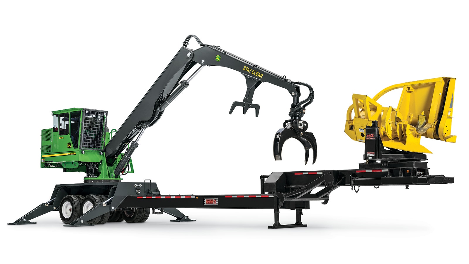 John Deere Knuckleboom Log Loader with white background