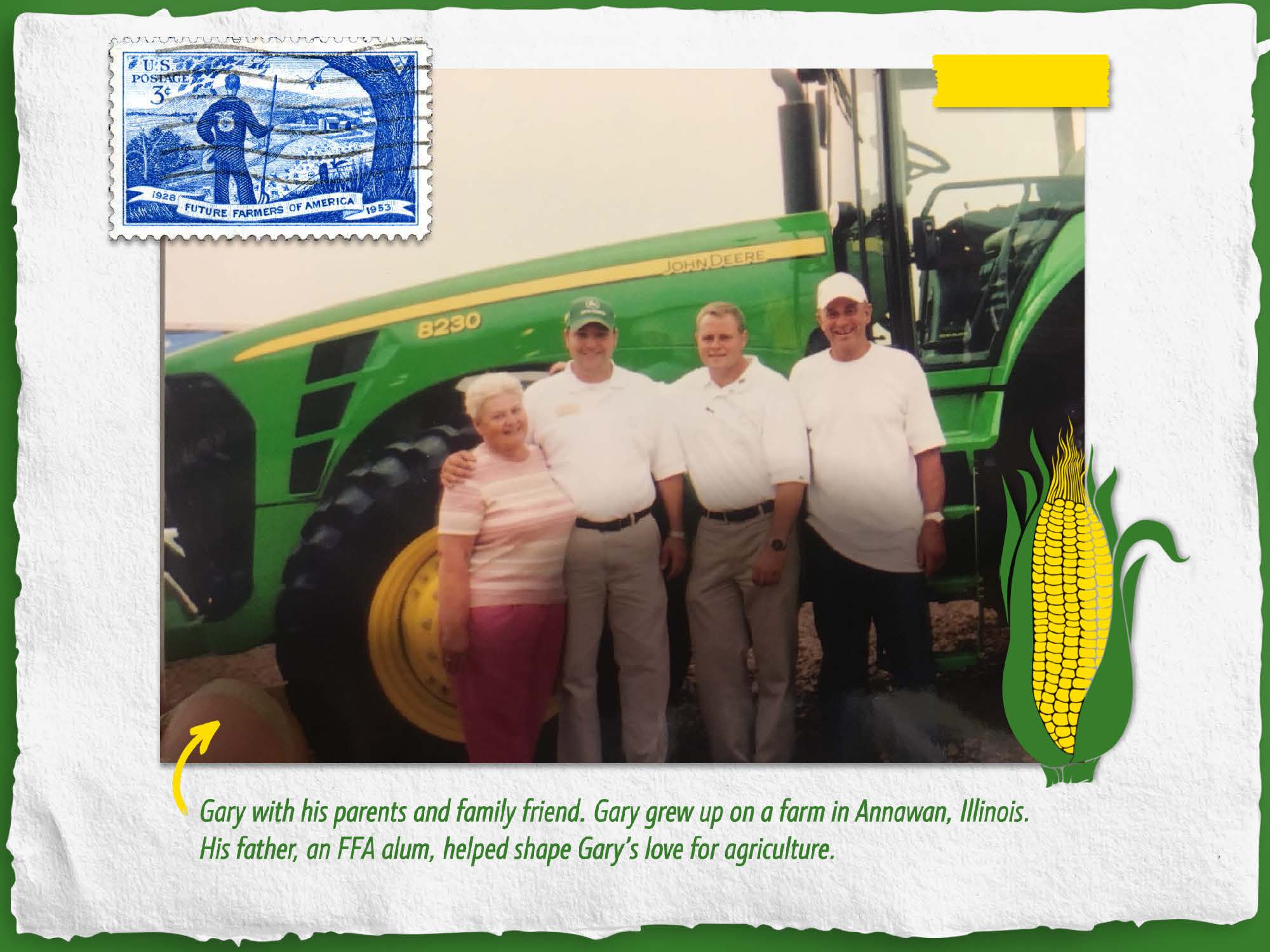 Gary with his parents and family friend.