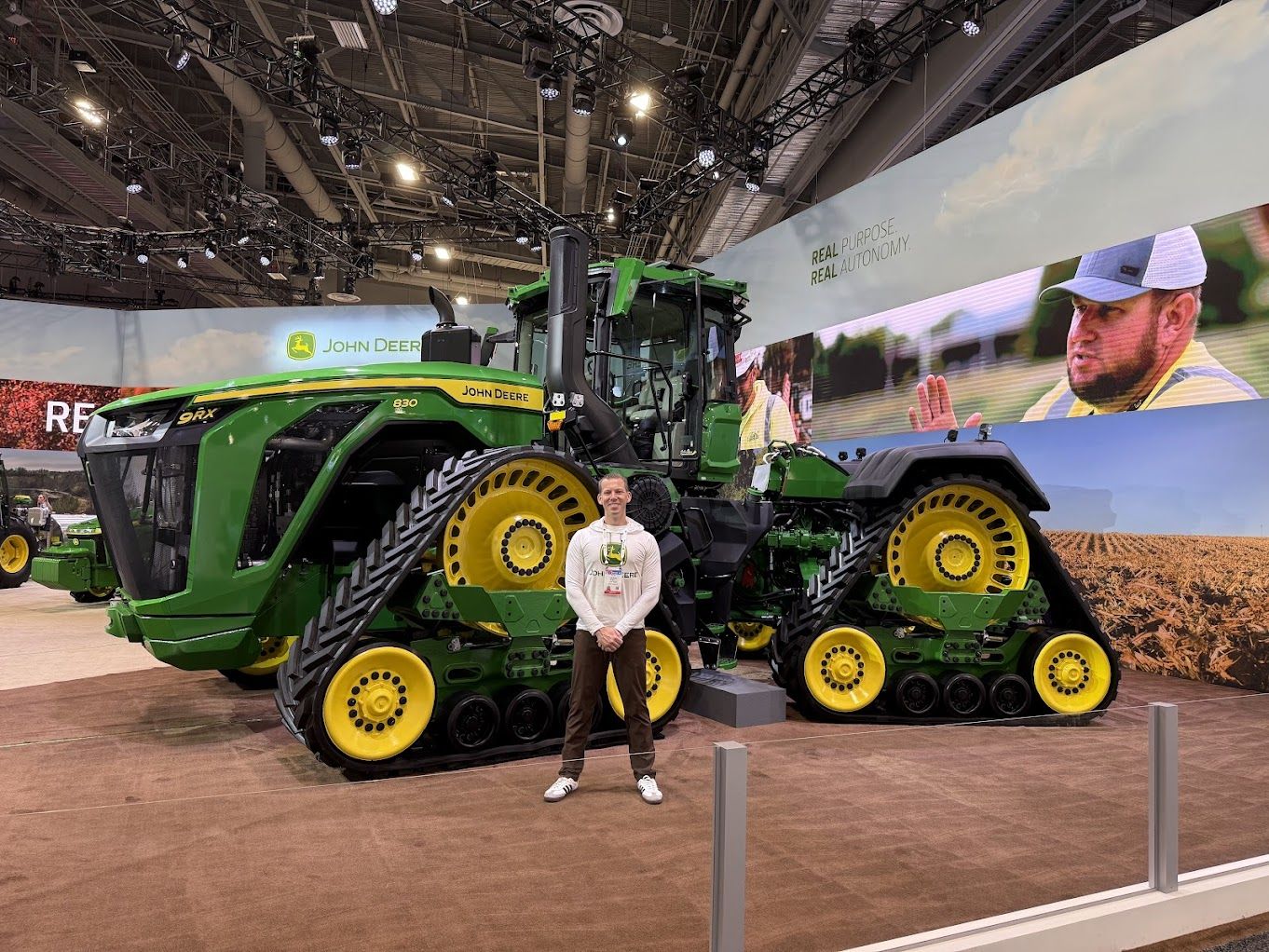 Aaron Wells with John Deere 9RX tractor