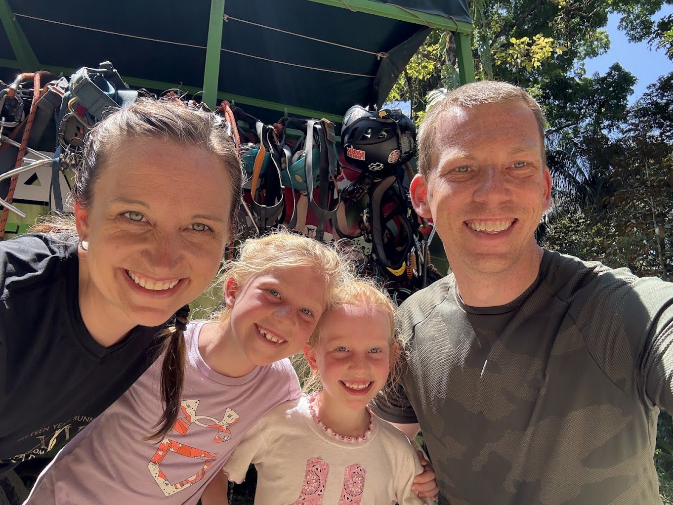 Aaron Wells with wife and kids