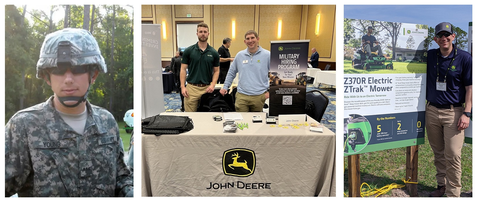 Corey Young, US Army veteran, John Deere employee and volunteer.
