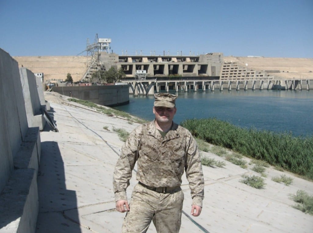 Dave Underwood, US Marine veteran, on duty