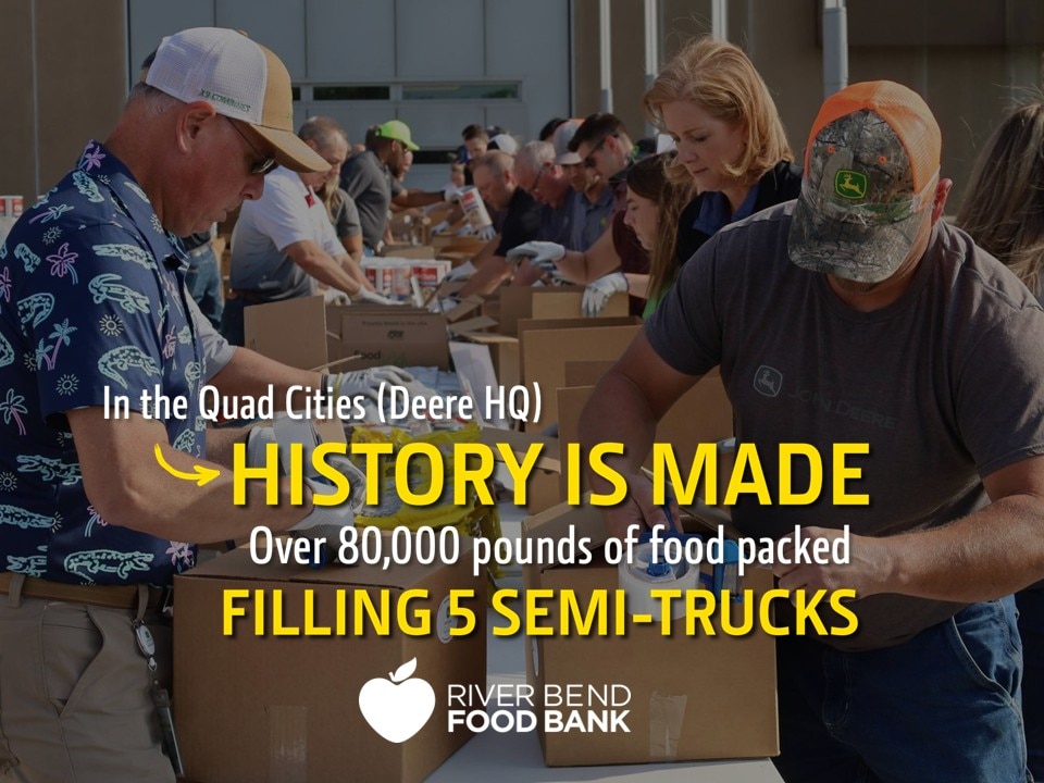 In the Quad Cities, history is made - over 80k pounds of food packed, filling five semi-trucks