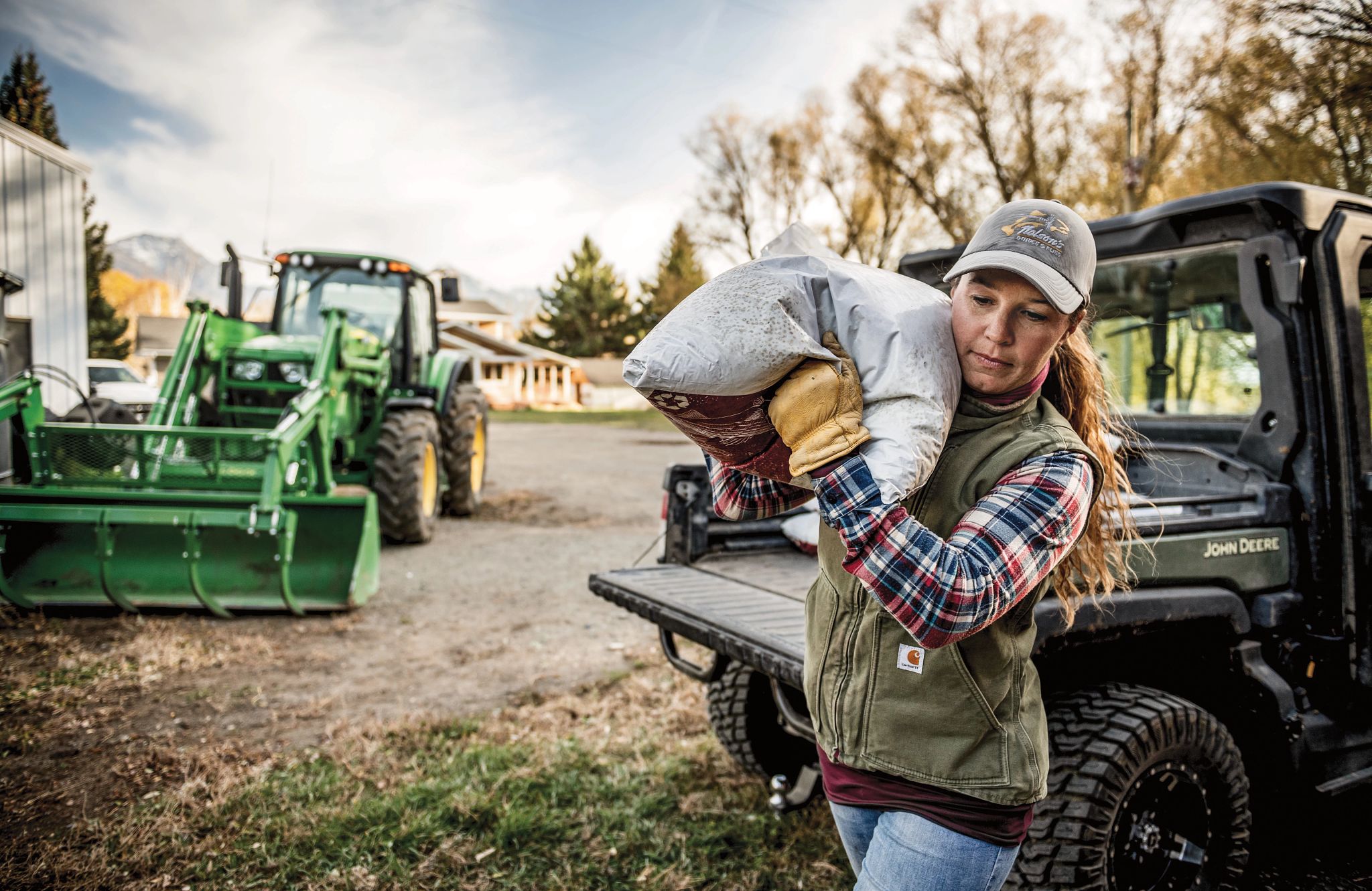 John Deere customer working on the farm