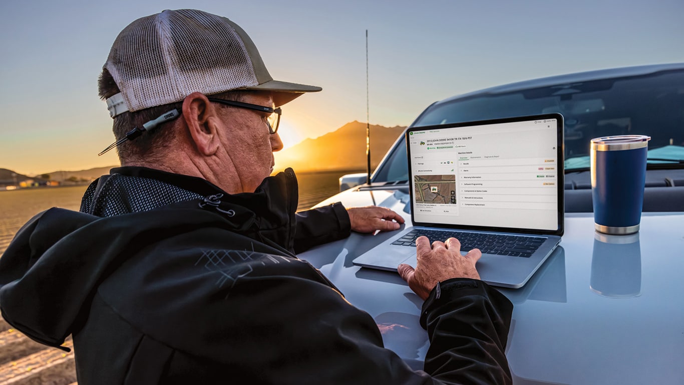 Customer using Operations Center PRO Service being used on a worksite.