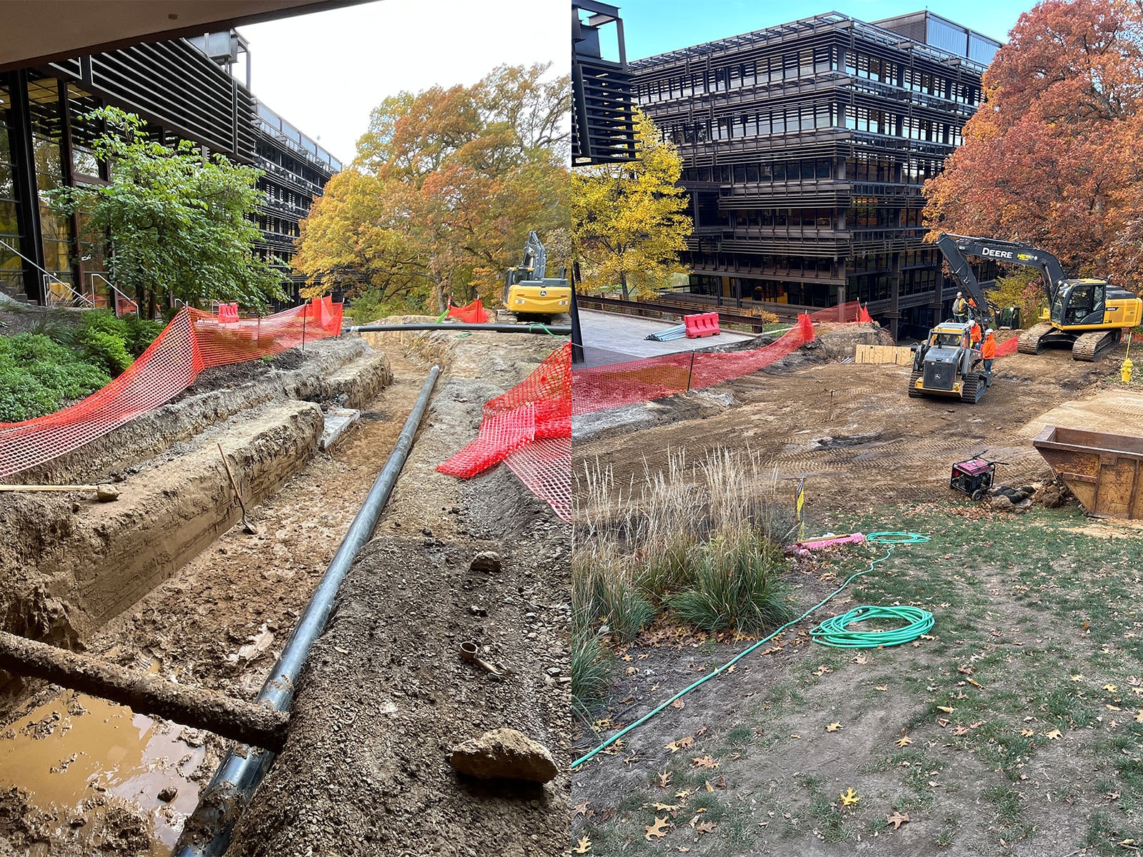 geothermal construction project at John Deere World Headquarters