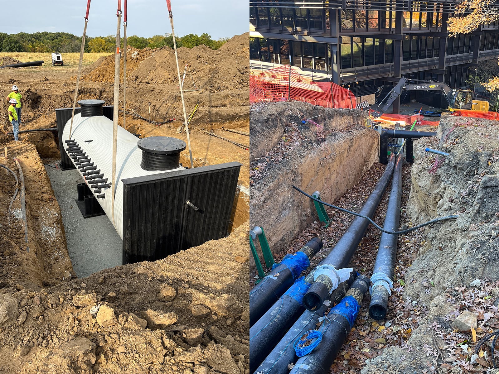 geothermal construction project at John Deere World Headquarters