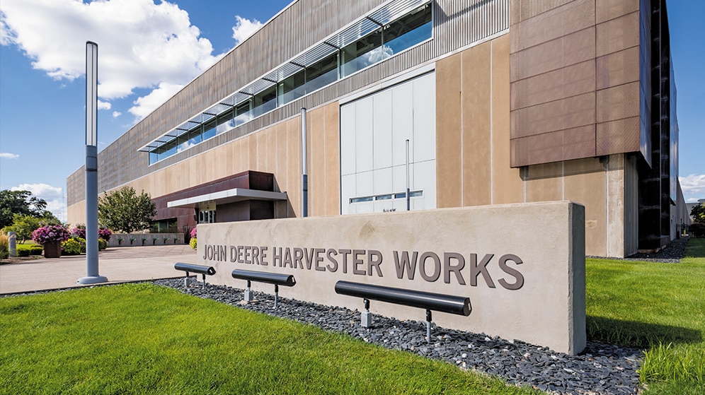 John Deere Harvester Works front entrance