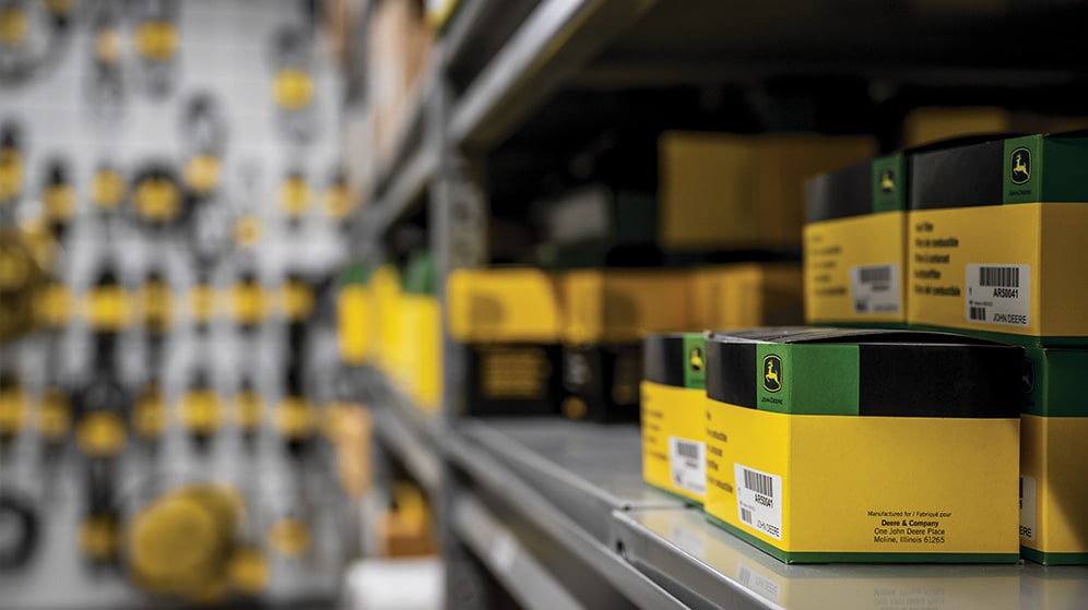 John Deere parts at a Parts Distribution Center