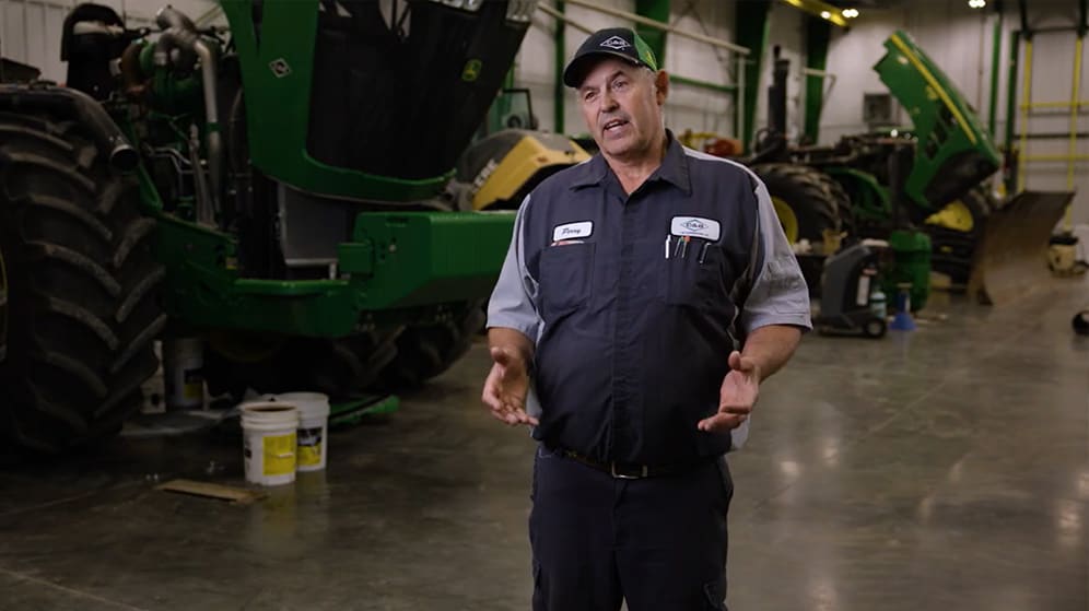 technician Perry being interviewed