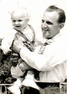 August Altherr as a young child with his father.