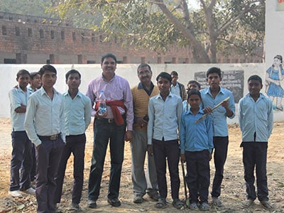 Singh with his students