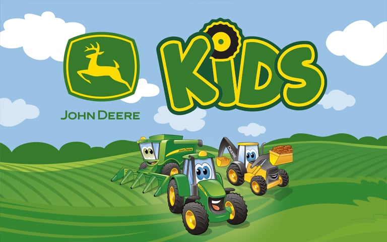 Play and Learn Activity book cover page featuring John Deere Kids characters