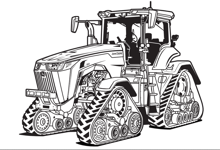 A sample of a tractor coloring page