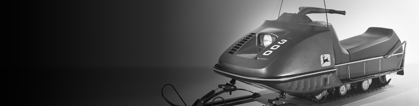 Studio photograph of a John Deere 300 Snowmobile