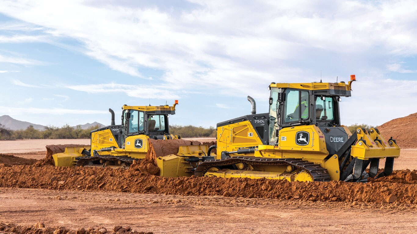 The 700L and 750L dozers working on a job.